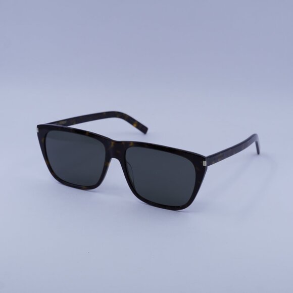 Saint Laurent SL431 SLIM 002 Sunglasses Havana Square Frame, Grey Lenses - Picture 8 of 11